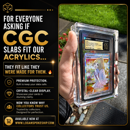 PSA Graded Card Acrylic Magnetic Display Case w/ Graded Guard Bumper Installed