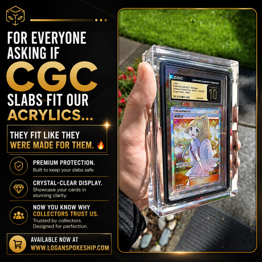 PSA Graded Card Acrylic Magnetic Display Case w/ Graded Guard Bumper Installed